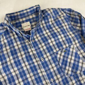 Lacoste Button Down Shirt Men’s M(EU40) Blue Check Long Sleeve Preppy Cotton